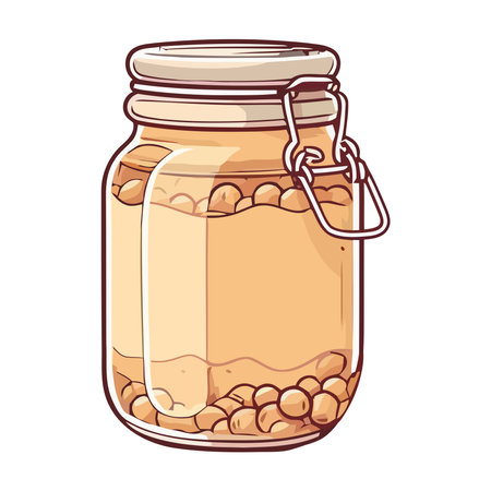 Homemade gourmet preserves in a yellow jarのイラスト素材