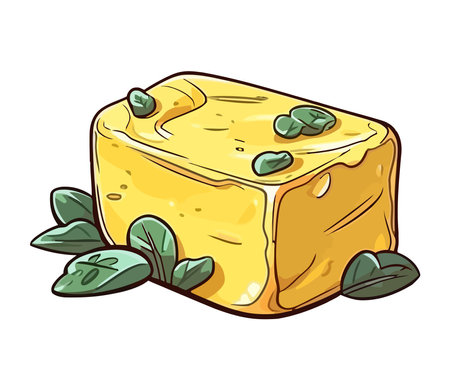 Fresh gourmet butter healthy organicのイラスト素材