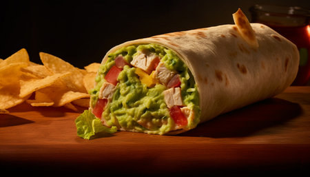 Mexican culture on a plate: Freshness, spice, and gourmet goodness generated by artificial intelligenceの素材