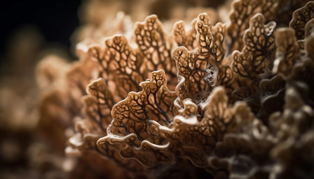 Close up of underwater coral reef reveals vibrant sea life patterns generated by artificial intelligenceの素材
