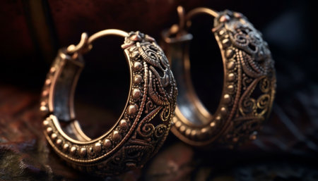 Shiny gold jewelry, a precious gift of elegance and luxury generated by artificial intelligenceの素材