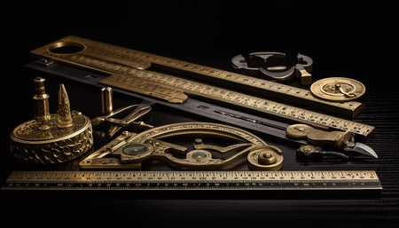 Precision measuring tool for metalworking in a carpentry workshop generated by artificial intelligenceの素材