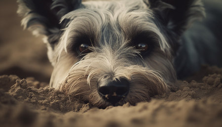 Cute terrier puppy outdoors, looking at camera with playful nature generated by artificial intelligenceの素材