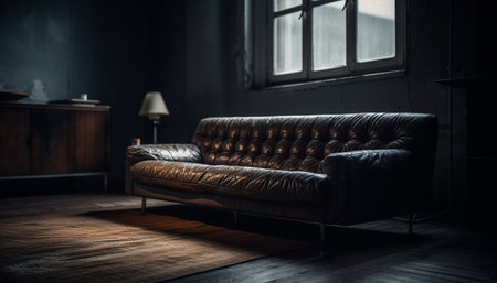 Comfortable modern living room with elegant decor and luxurious sofa generated by artificial intelligenceの素材