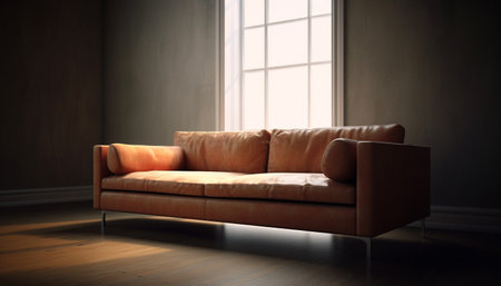 Modern luxury apartment with comfortable seating and elegant decor generated by artificial intelligenceの素材