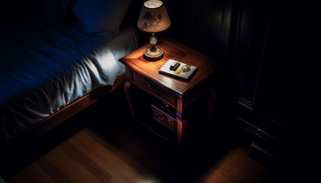 Modern luxury bedroom with elegant decoration and comfortable antique furniture generated by artificial intelligenceの素材