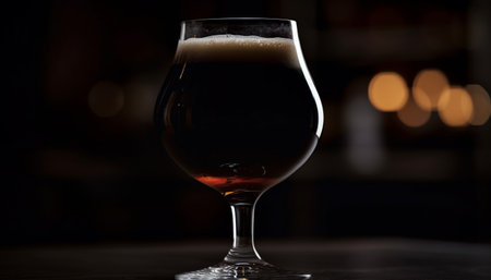 Nightlife celebration with refreshing cocktails, whiskey, and wine glasses generated by artificial intelligenceの素材