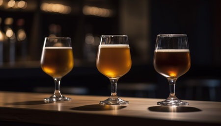 Luxury bar establishment offers refreshing drinks for a night celebration generated by artificial intelligenceの素材