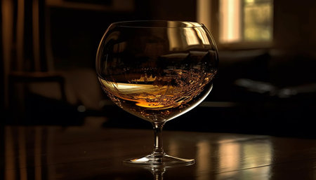 Luxury liquid celebration wine, whiskey, brandy, cognac, refreshment, elegance generated by artificial intelligenceの素材