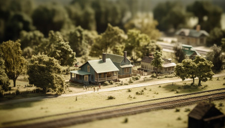 Old Christian hut on green meadow in rural mountain landscape generated by artificial intelligenceの素材