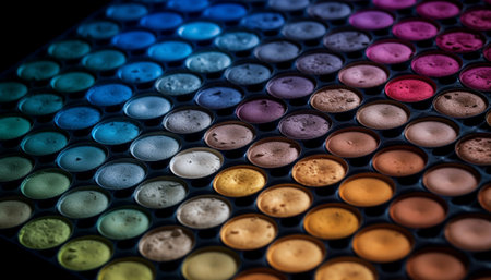 large group circles in vibrant colors generated by artificial intelligenceの素材