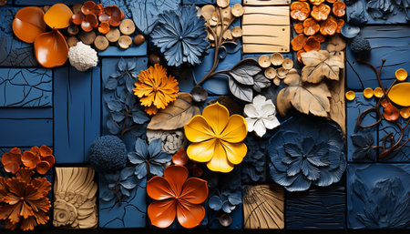 Elegant floral patterns as wooden pattern generated by artificial intelligenceの素材