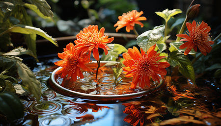 A vibrant bouquet of flowers brings beauty and relaxation generated by artificial intelligenceの素材