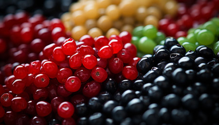Freshness and sweetness in a large group of healthy berries generated by artificial intelligenceの素材