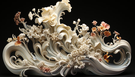 Underwater elegance a fantasy of aquatic shapes in generative AI generated by artificial intelligenceの素材