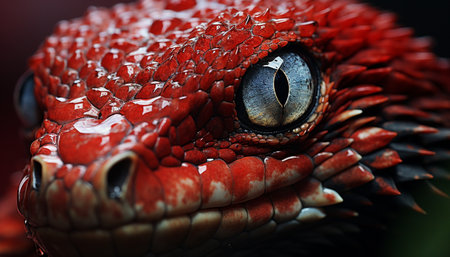 Spooky viper, danger in its eyes, scales pattern fear generated by artificial intelligenceの素材