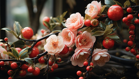 Freshness of nature beauty in a bouquet, a gift of romance generated by artificial intelligenceの素材