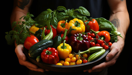 Freshness of nature bounty healthy vegetables for a nutritious meal generated by artificial intelligenceの素材