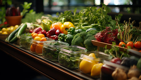 Freshness of organic vegetables, healthy eating, nature abundant variety generated by artificial intelligenceの素材