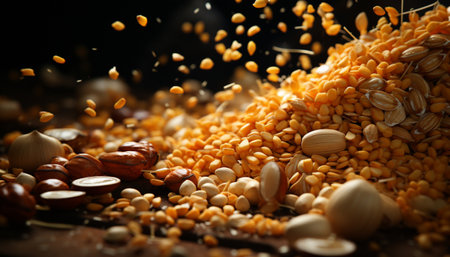 Fresh organic vegetables, a healthy meal, abundance of autumn harvest generated by artificial intelligenceの素材