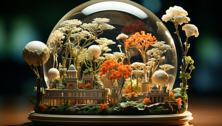 Freshness of nature gift, a cute bouquet adorns the table generated by artificial intelligenceの素材