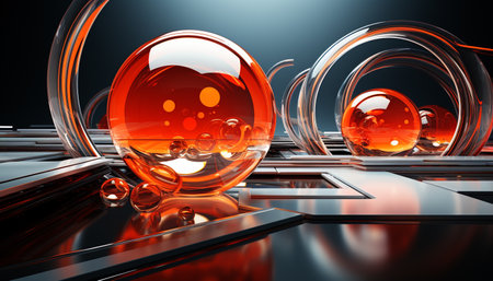 Futuristic machinery glows bright, illuminating modern casino transparent decoration generated by artificial intelligenceの素材
