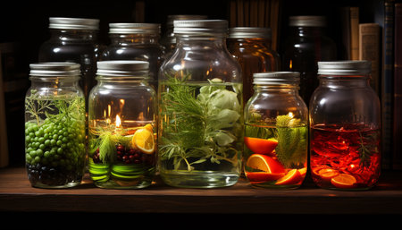 Freshness in a leaf, food, fruit, medicine, nature, green color generated by artificial intelligenceの素材