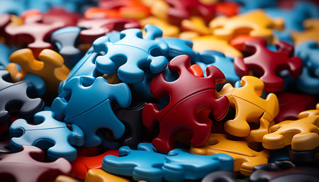 Success in teamwork connecting ideas, shaping solutions, building together generated by artificial intelligenceの素材