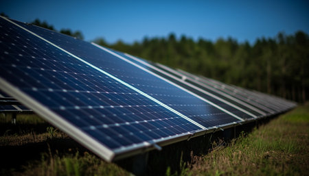 Clean energy collection solar power station fuels sustainable development charging industry generated by artificial intelligenceの素材