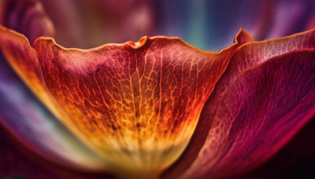Vibrant pink and purple petals showcase the beauty of nature generated by artificial intelligenceの素材