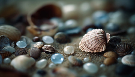 Nature beauty in animal shells, seashells, and underwater patterns generated by artificial intelligenceの素材