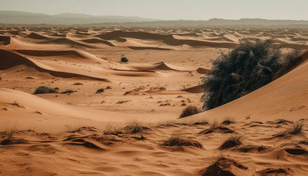 Walking through the arid climate, a majestic landscape reveals its beauty generated by artificial intelligenceの素材