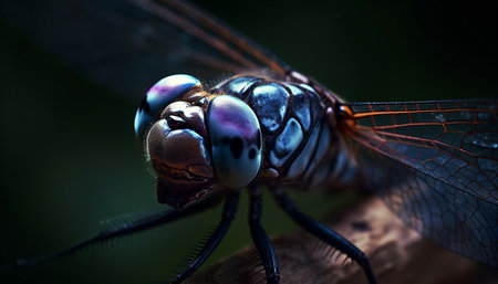 Macro beauty Insect wing reveals nature fragility and vibrant colors generated by artificial intelligenceの素材