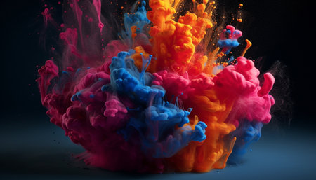 Exploding underwater pattern, liquid flowing in futuristic fractal shape generated by artificial intelligenceの素材