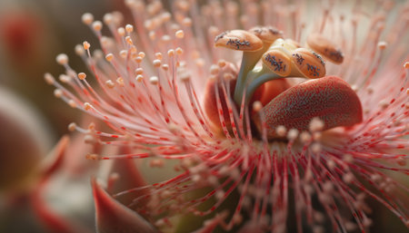 Close up of a vibrant, multi colored flower head in nature generated by artificial intelligenceの素材
