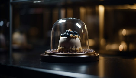 Freshness and elegance in a modern kitchen, indulging in sweet desserts generated by artificial intelligenceの素材