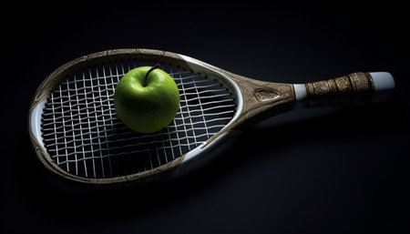 Healthy lifestyle Tennis, fruit, food, competition, organic, freshness, activity, generated by artificial intelligenceの素材