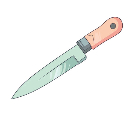 Sharp steel blade, handle in hand Dangerのイラスト素材
