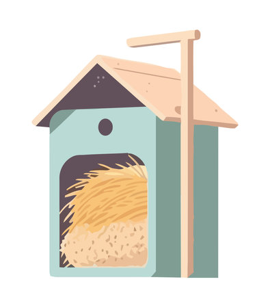 Cute animal nest icon on organic farmのイラスト素材
