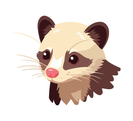 Fluffy raccoon mascot sitting, looking cheerful and cuteのイラスト素材