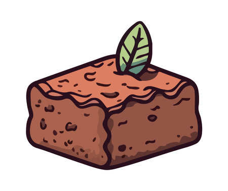 Sweet pie chocolate and leaf decorationのイラスト素材
