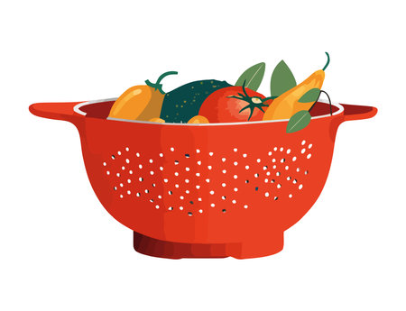 Fresh vegetable salad in a white bowlのイラスト素材