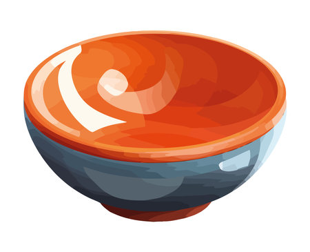 ceramic pottery bowl kitchen iconのイラスト素材