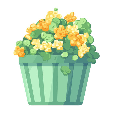 Fresh pop corn in a bucketのイラスト素材