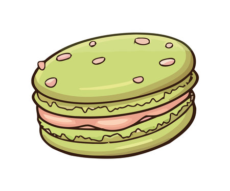 Cute cartoon macaroons with cream fillingのイラスト素材