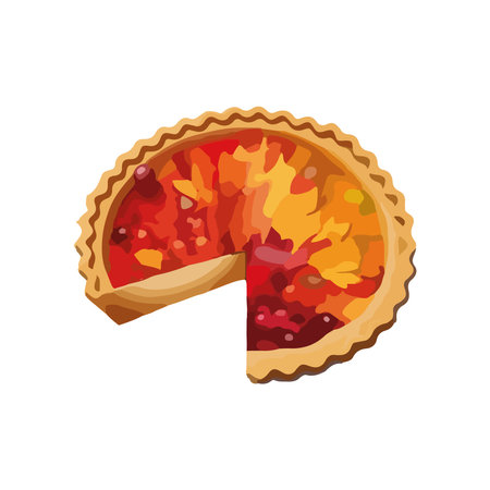 Gourmet sweet pie with fruits iconのイラスト素材
