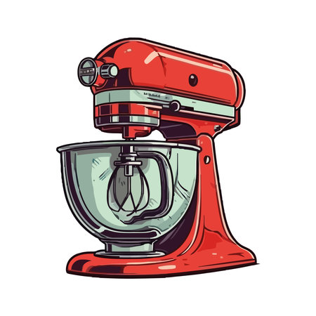 Electric mixer icon on white backgroundのイラスト素材