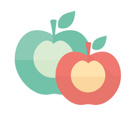 organic apple, symbol of healthy eatingのイラスト素材