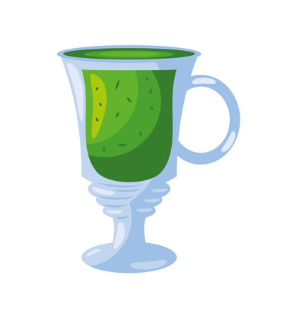 matcha tea cold beverageのイラスト素材