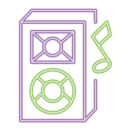 speaker music neon systemのイラスト素材